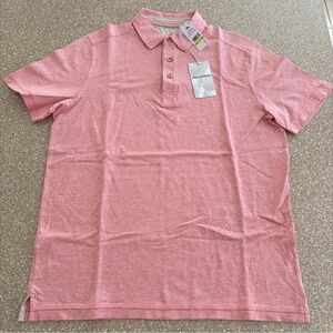 NWT Tommy Bahama Laurito Linen Beach Polo Dubarry Coral Heather Pink Mens Medium